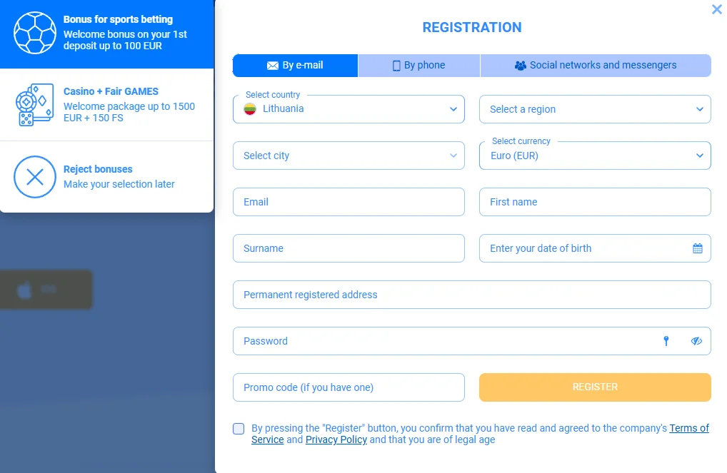 Register and Log In at FairPari